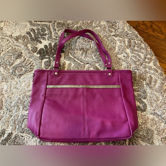 Thirty One TOWNSFAIR REVERSIBLE TOTE -PALACE OF JEWELLS PEBBLE Purse Bag Purple - Picture 6 of 12